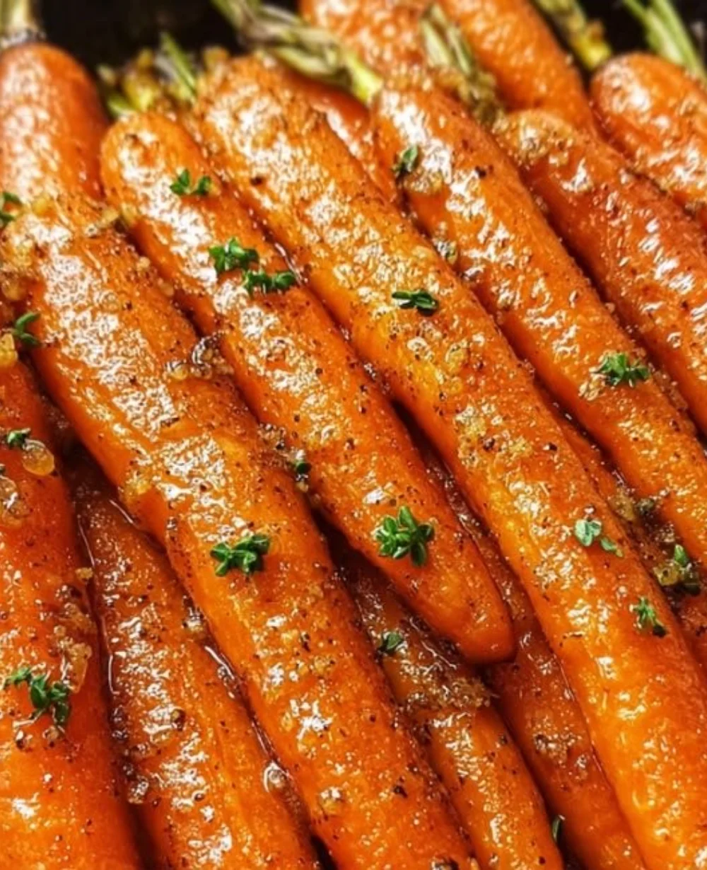 Buttery brown sugar honey glazed carrots served as a cozy side dish