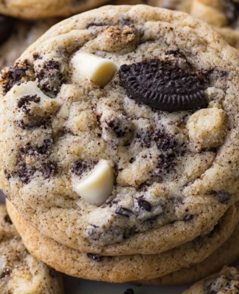 Delicious Cookies and Cream Cookie with melted chocolate and Oreo chunks