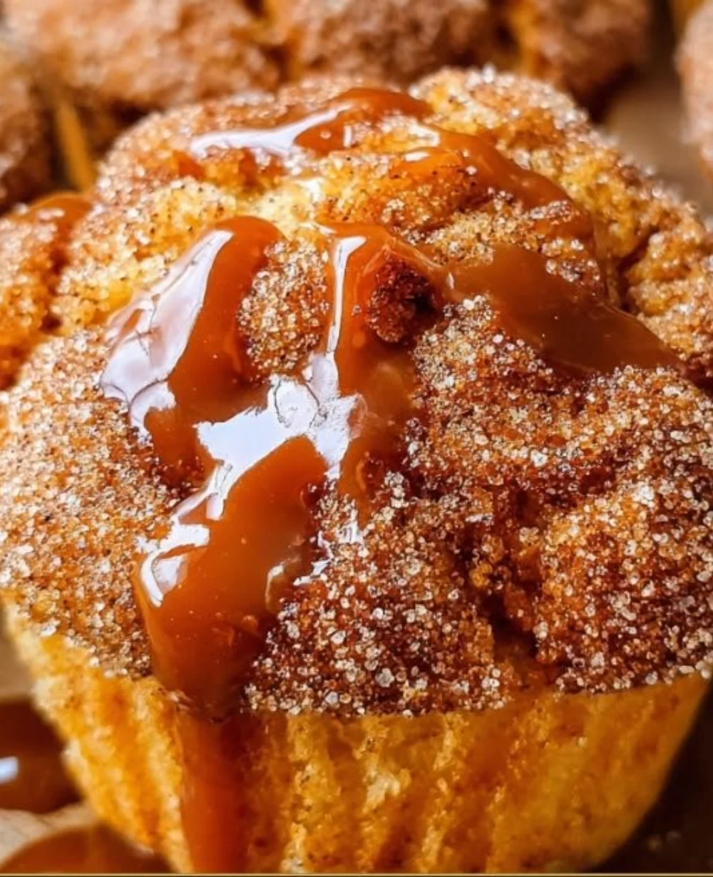 Delicious Dulce de Leche Churro Muffins fresh out of the oven