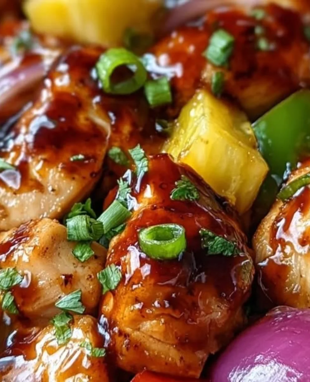 Hawaiian BBQ Chicken and Pineapple Foil Packets on a grill.