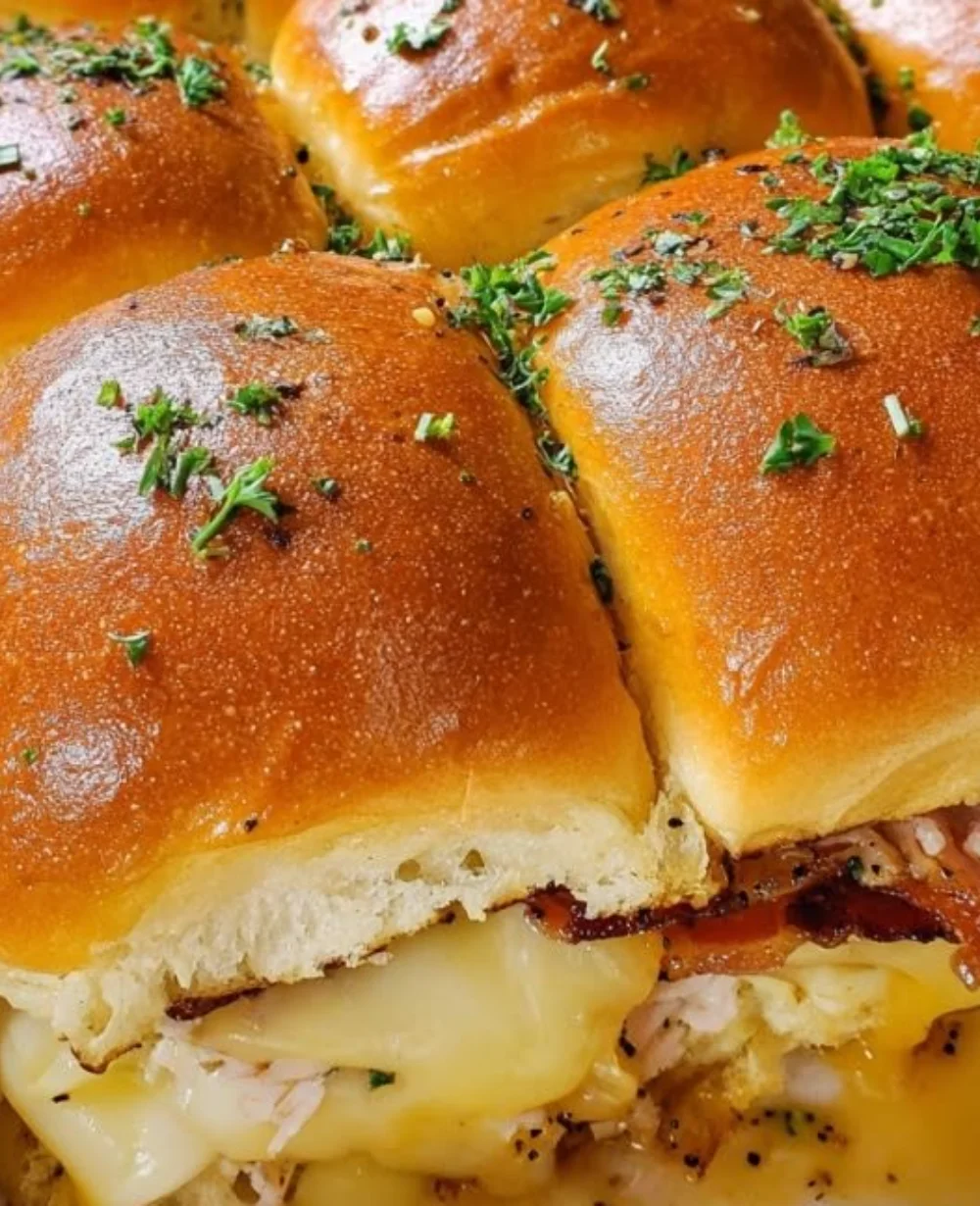 Maple Bacon Turkey Sliders with juicy patties, crispy bacon, and maple glaze