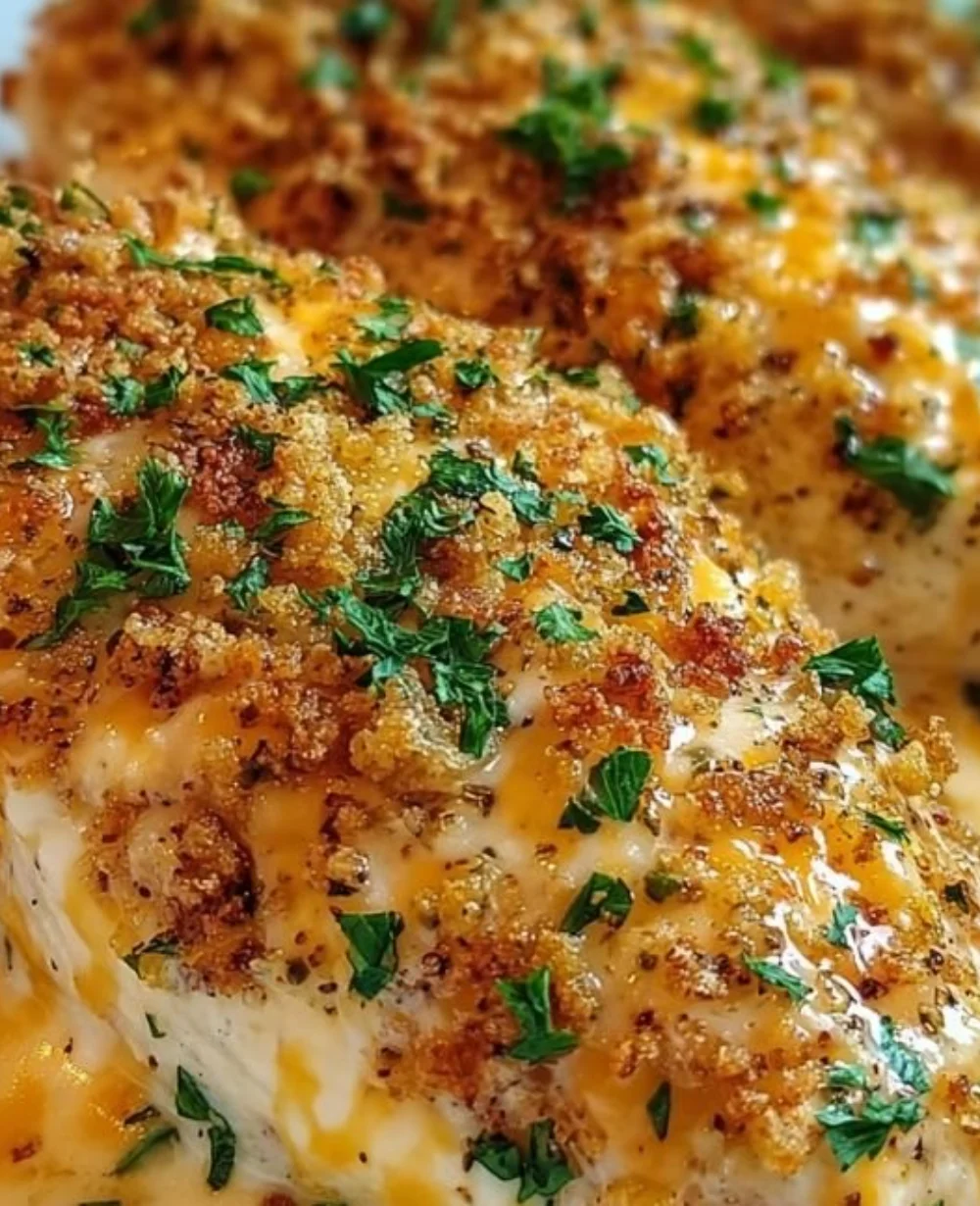 Delicious melt in your mouth chicken bake served on a plate