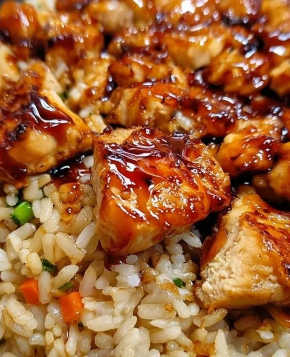 One-Pan Bold Honey BBQ Chicken Rice dish served in a colorful bowl