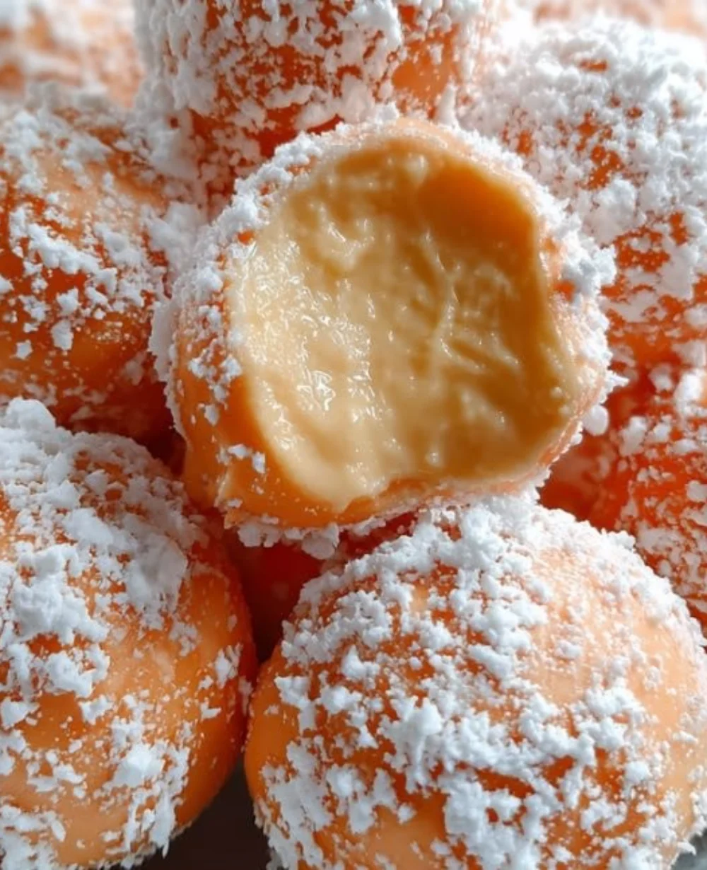 Orange creamsicle truffles featuring zesty citrus flavors and creamy texture.