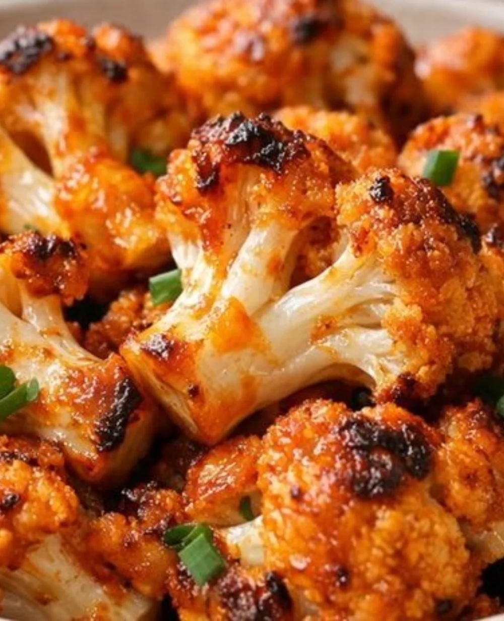 Crispy Air Fryer Buffalo Cauliflower served in a bowl