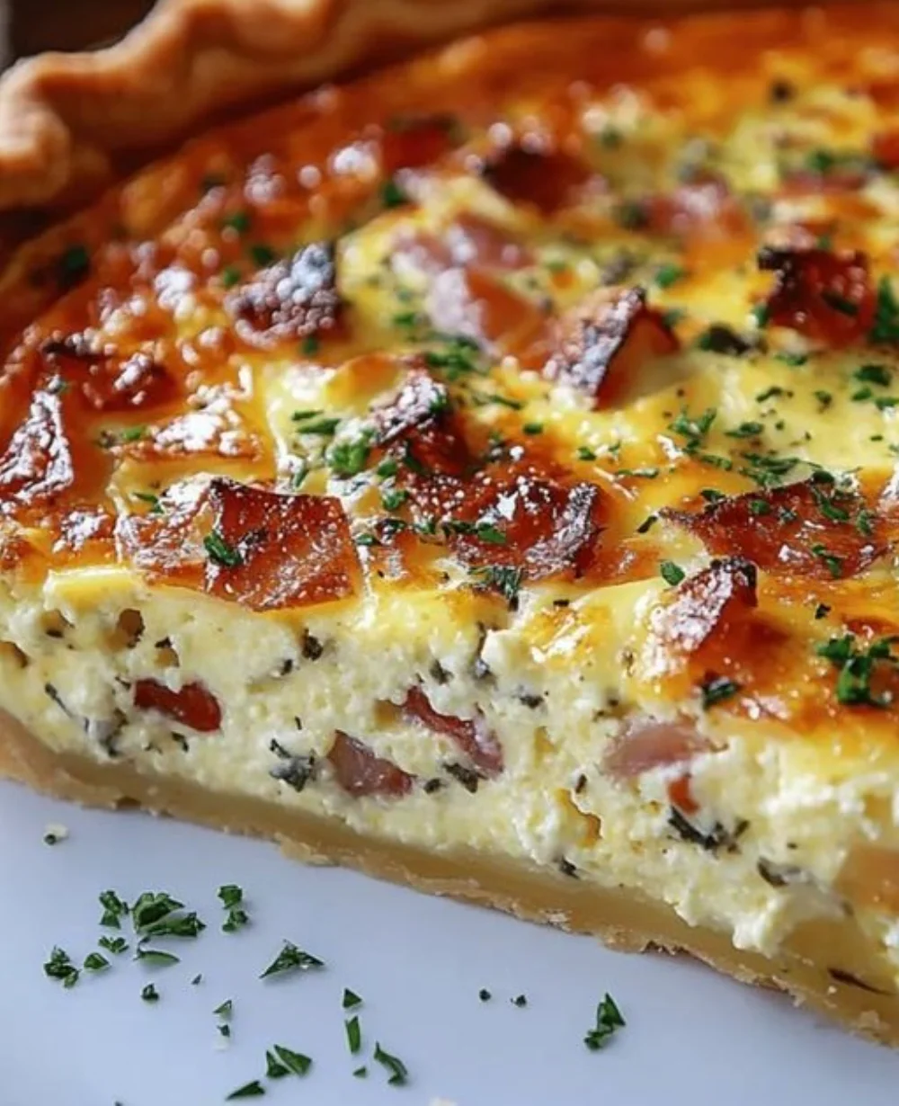 Delicious homemade quiche with fresh ingredients, a perfect French dish.