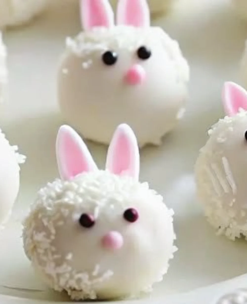 Bunny Oreo Balls decorated for Easter - delicious chocolate dessert treats.