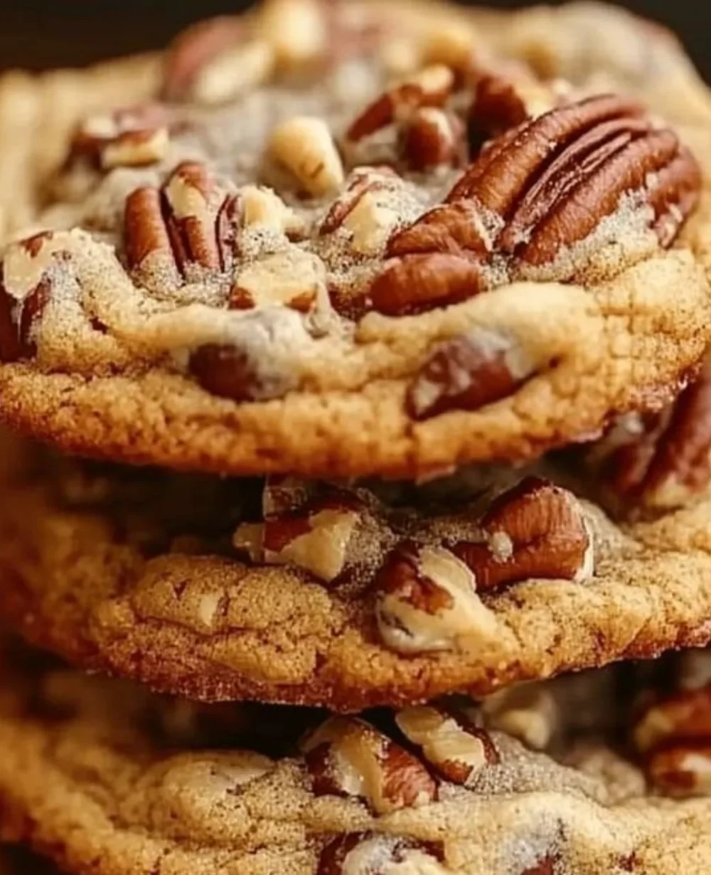 Homemade butter pecan cookies with a crunchy texture and buttery flavor