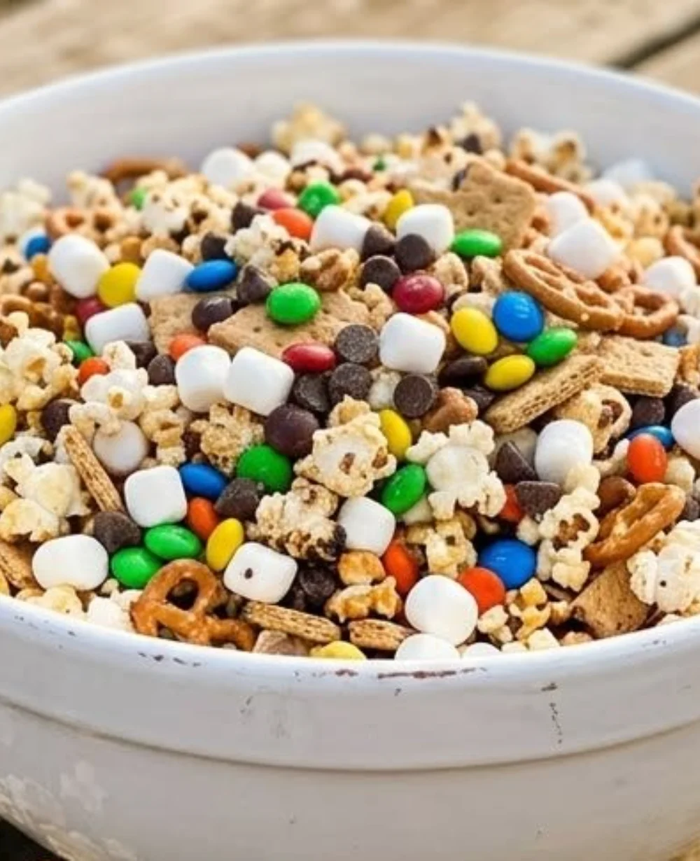 Can of campfire popcorn ready for outdoor cooking