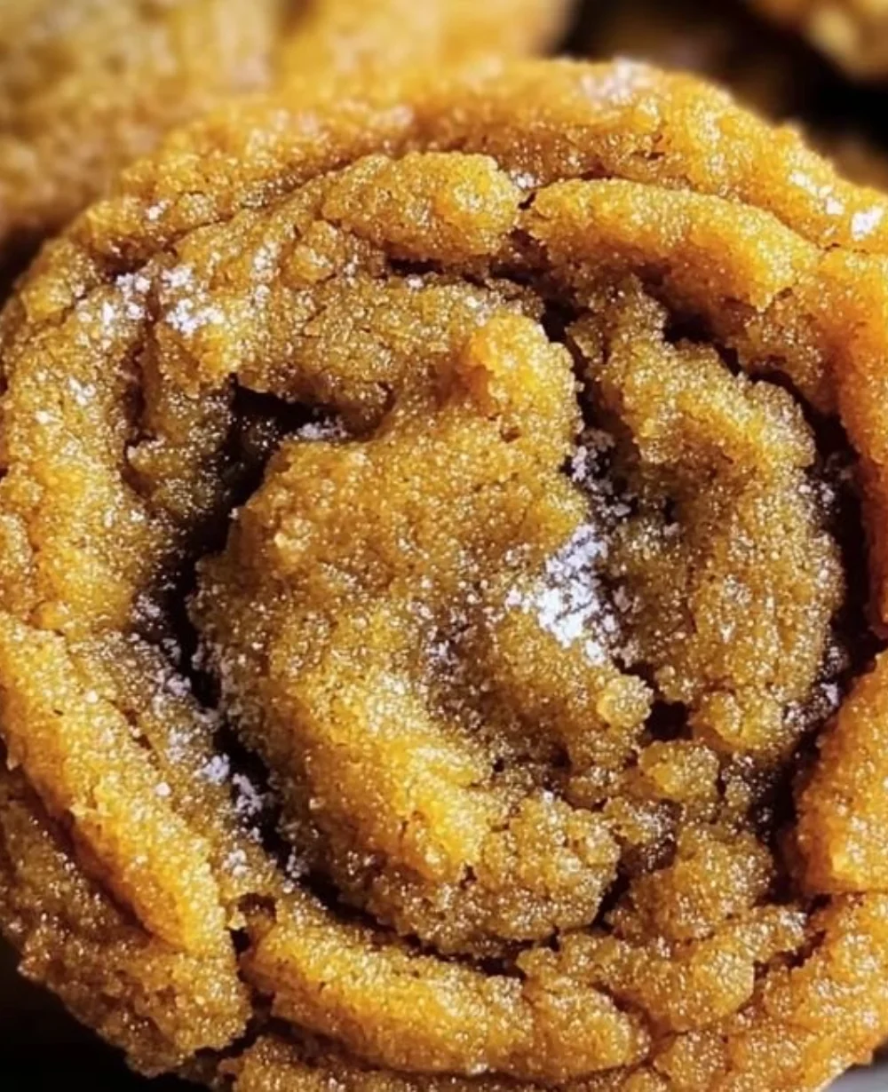 Chewy brown butter and maple pumpkin cookies on a white plate