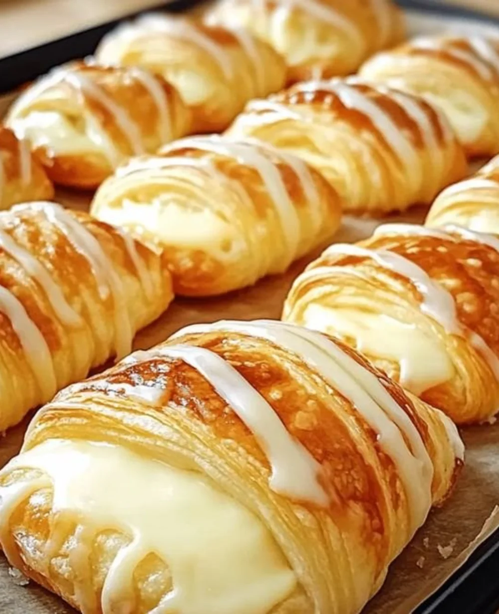 Easy crescent cheese danishes served on a brunch table
