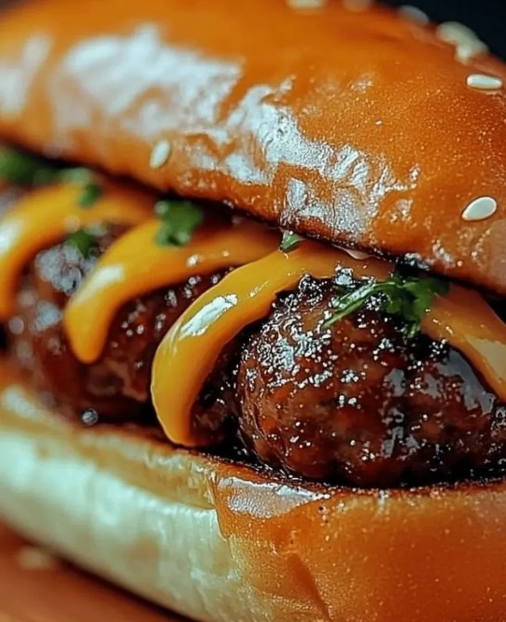 Juicy bacon cheeseburger meatballs served on a plate