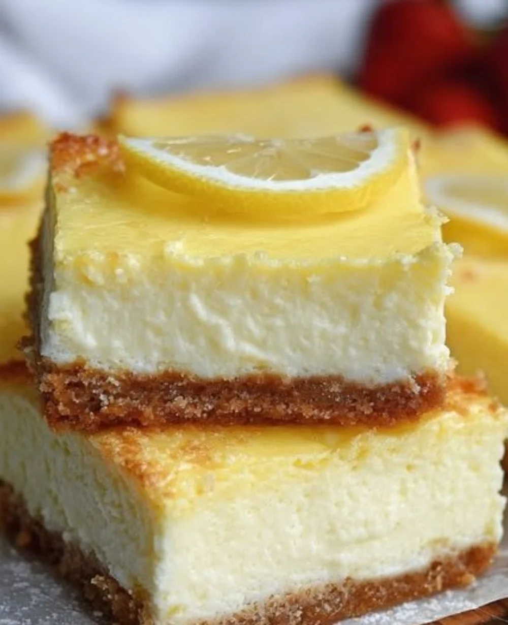 Delicious keto lemon cheesecake bars with a creamy texture and lemon zest.