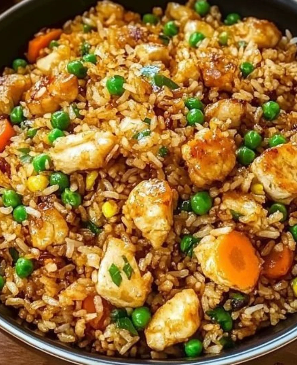 Delicious Bang Bang Fried Rice served in a bowl with vibrant colors and fresh ingredients.