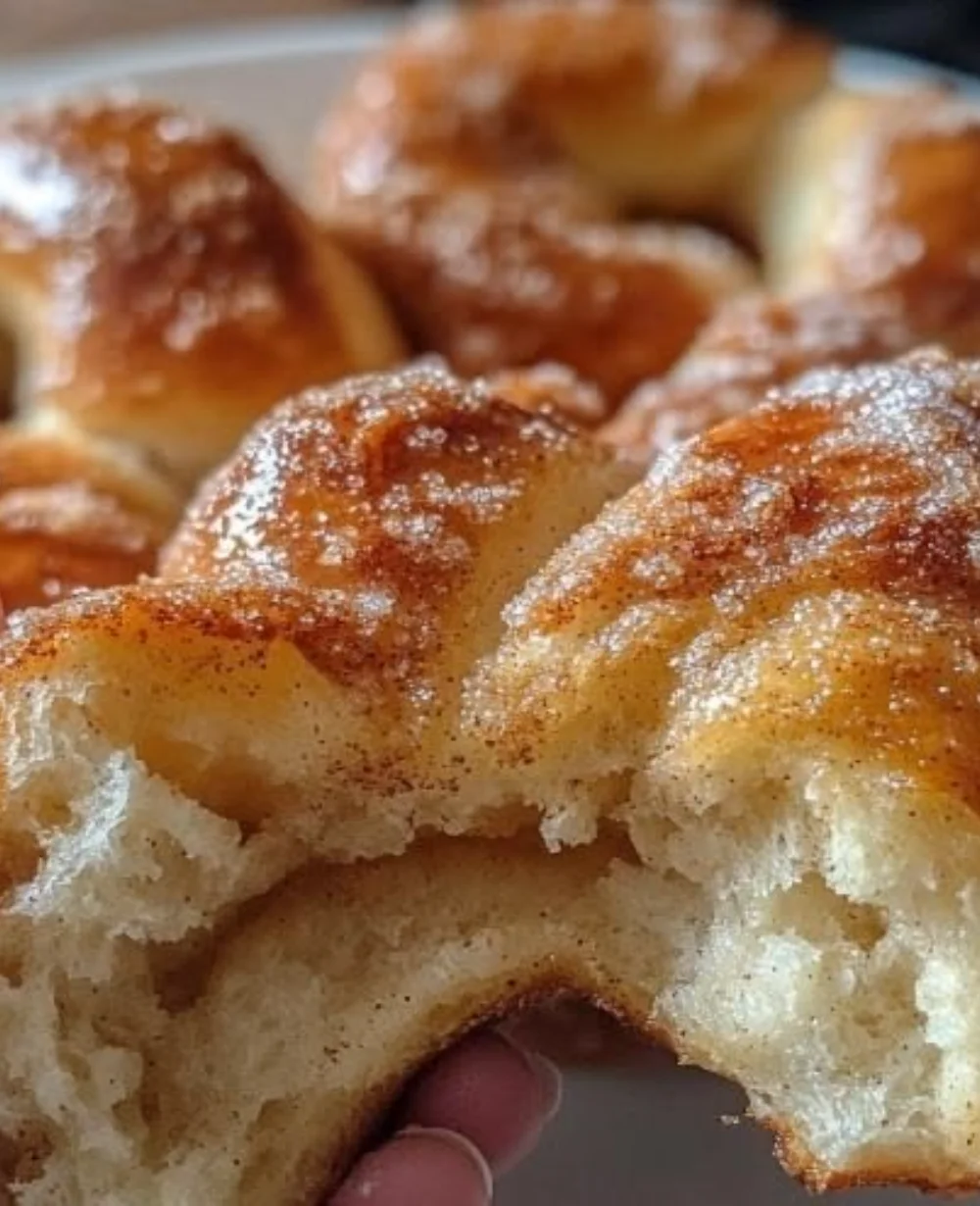 Freshly baked cinnamon sugar soft pretzels in a cozy kitchen setting
