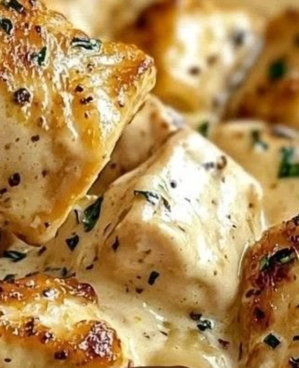 Garlic Butter Chicken Rigatoni served in a bowl with fresh parsley