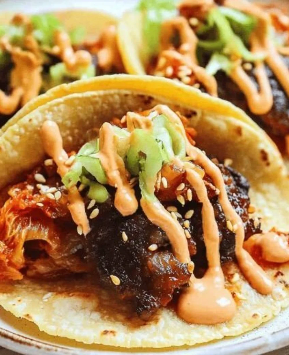 Delicious Bulgogi Beef Tacos ready to be served