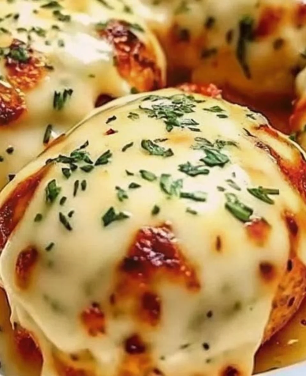 Delicious Mozzarella Ranch Chicken Bombs with melted cheese and ranch dressing