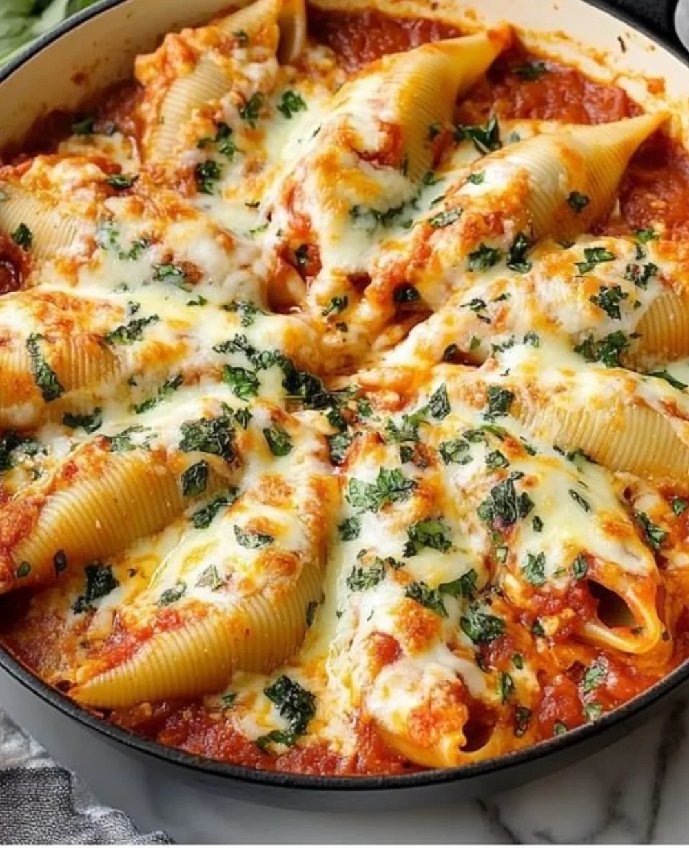 Savory stuffed shells filled with festive ingredients for Christmas dinner