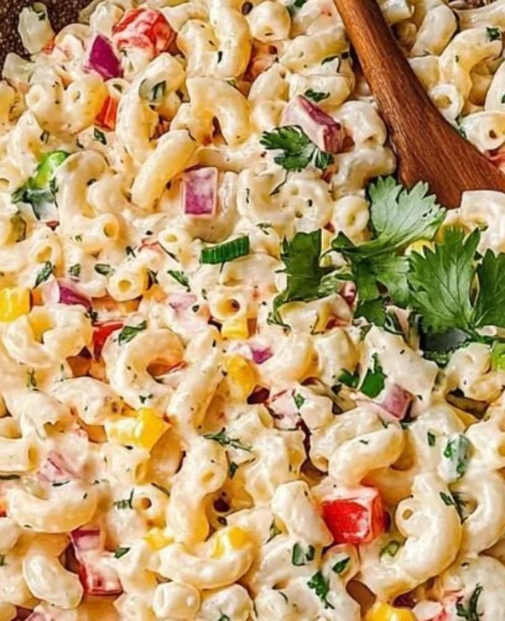 Delicious Sun-Kissed Mexican Macaroni Salad served in a bowl