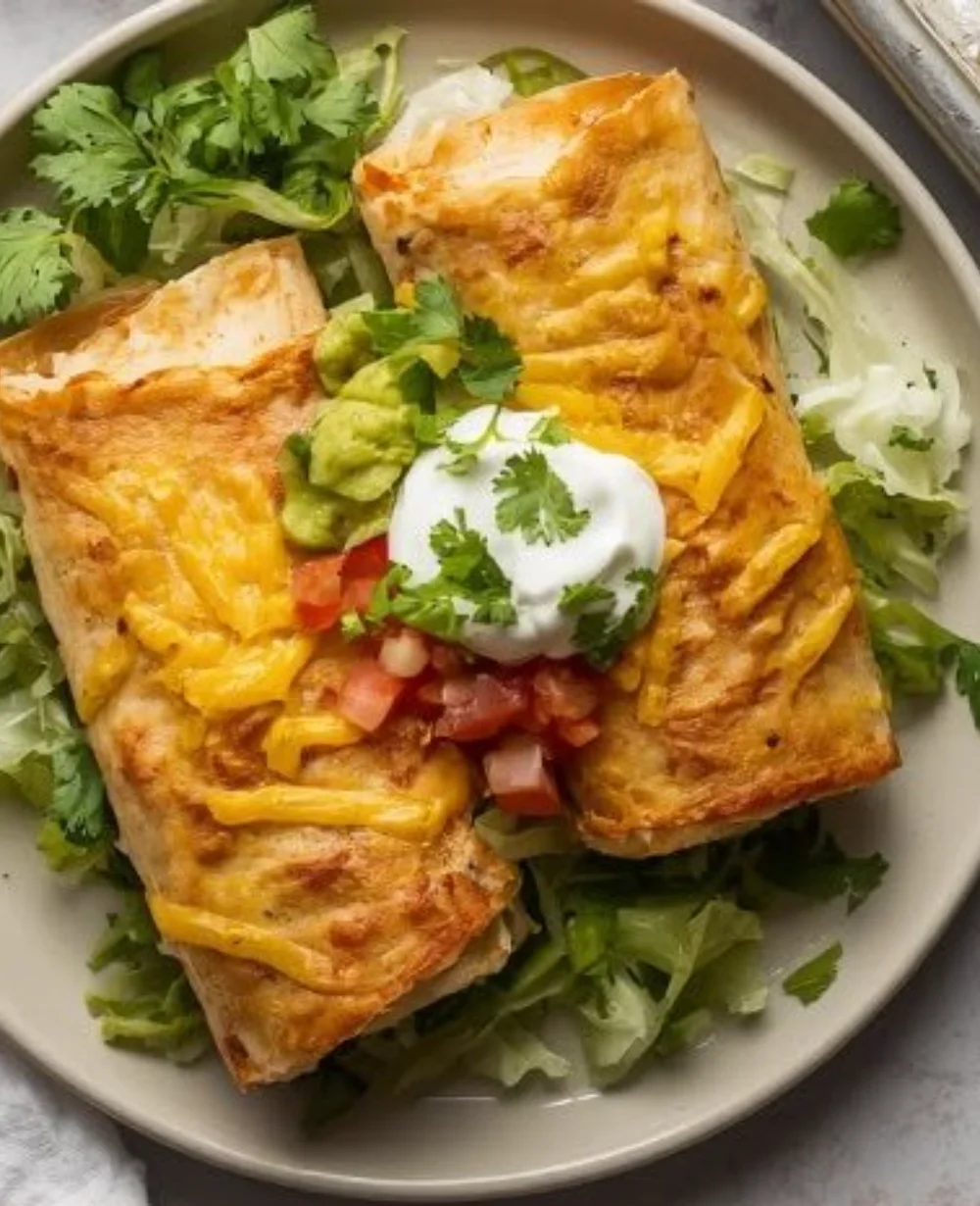 Delicious Baked Bean Burrito filled with beans and spices, served on a plate.