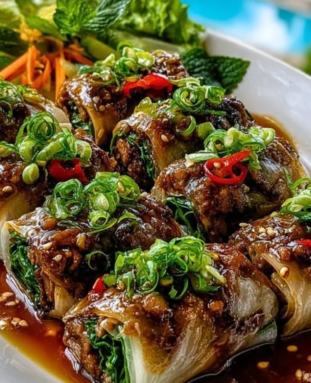 Basil and beef stir-fry dish served with colorful vegetables