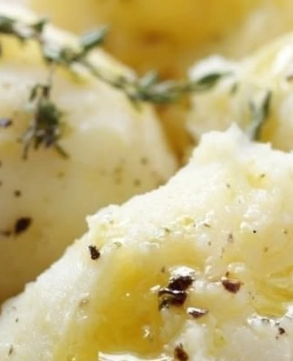 Creamy boiled mashed turnips served as a side dish