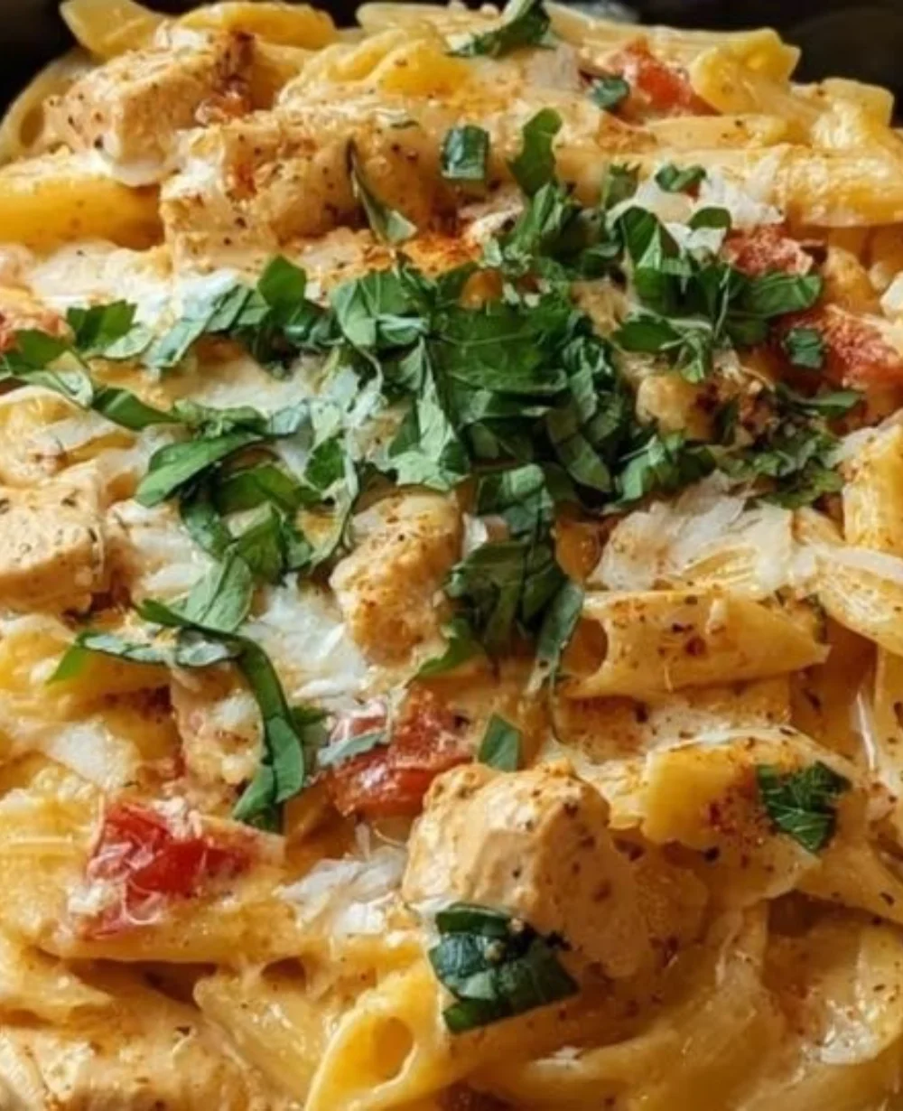 Delicious Cajun Chicken Pasta with colorful peppers and creamy sauce