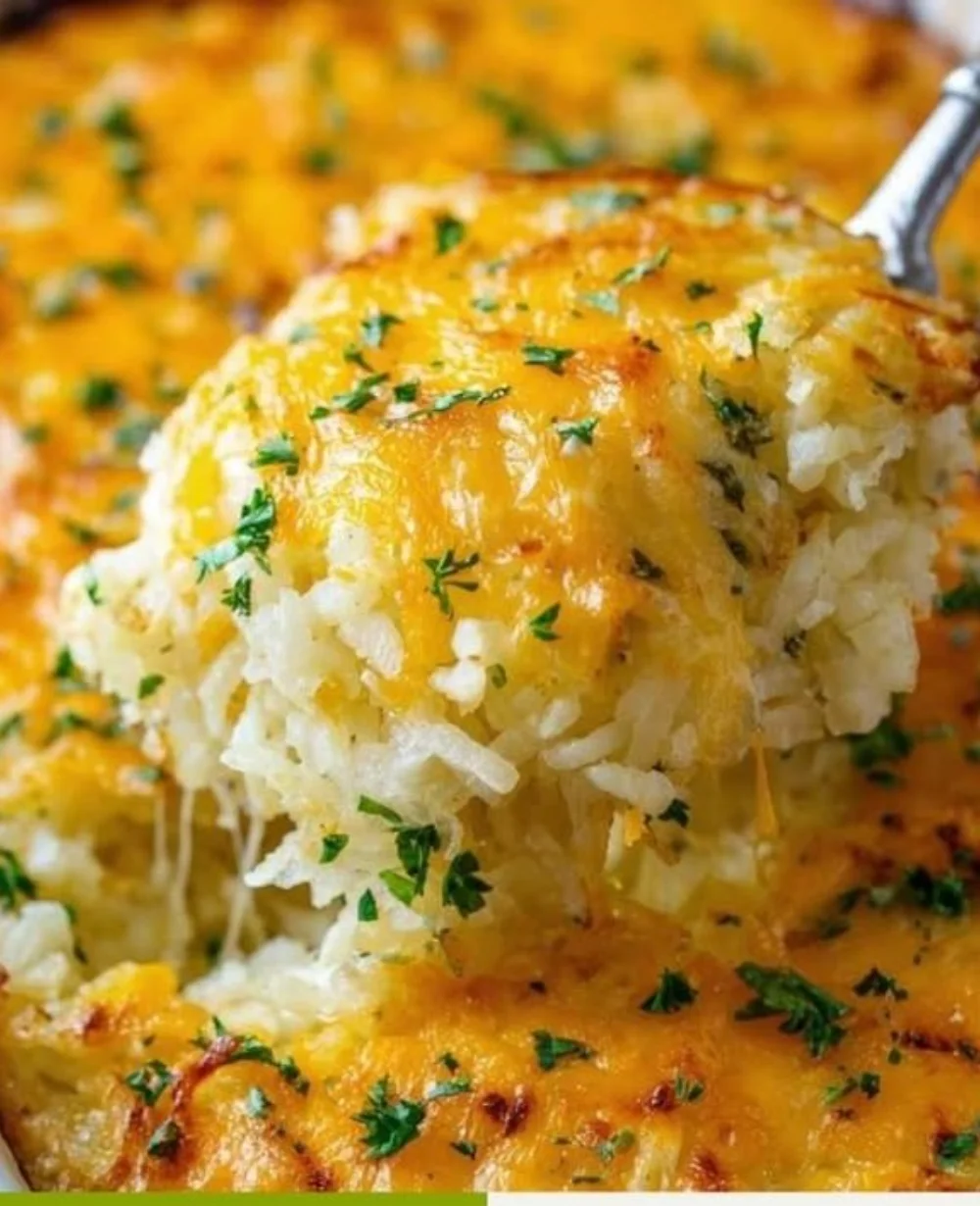 Cheesy hashbrown potatoes baked to golden perfection
