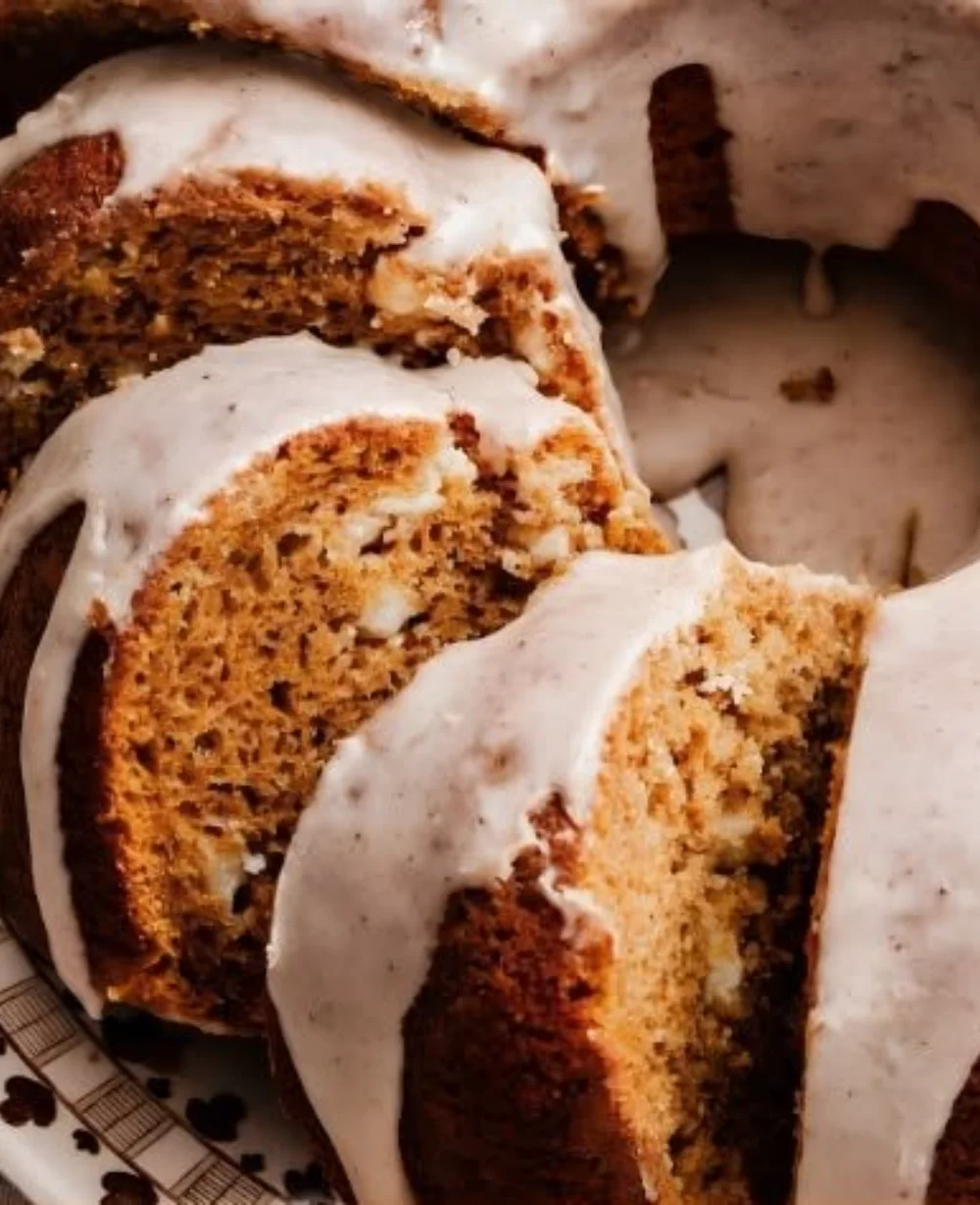 Cozy Autumn Pumpkin Bundt Cake with spices and frosting