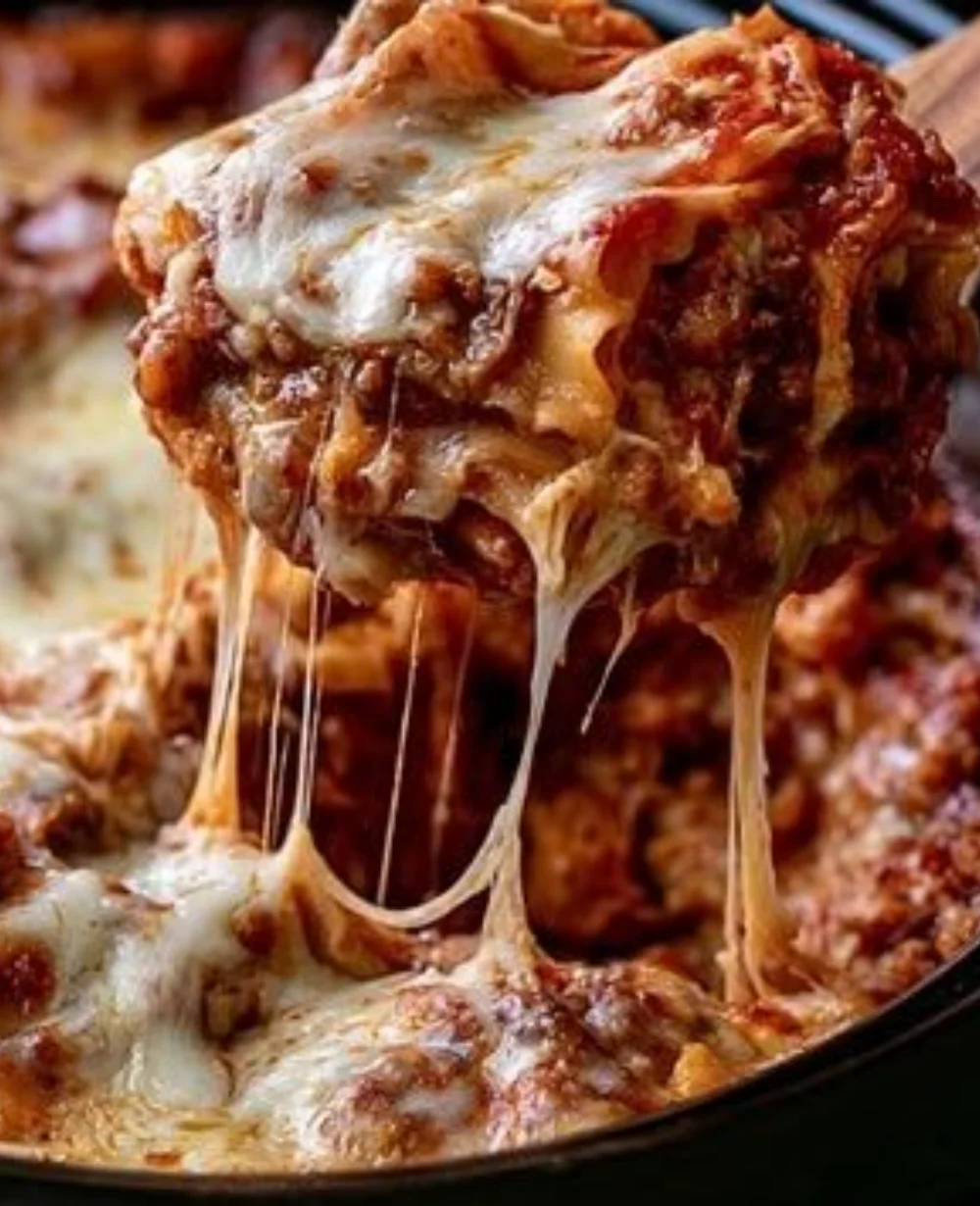 Slow cooker ravioli lasagna served in a cozy bowl with layers of cheese and sauce.