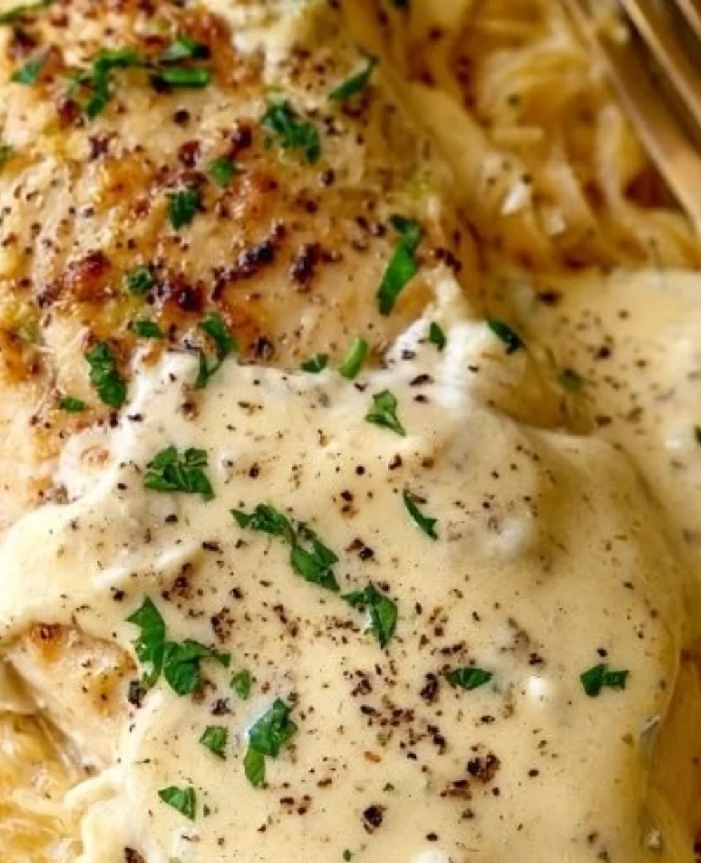 Crockpot Angel Chicken served in a bowl, showcasing creamy sauce and tender chicken.