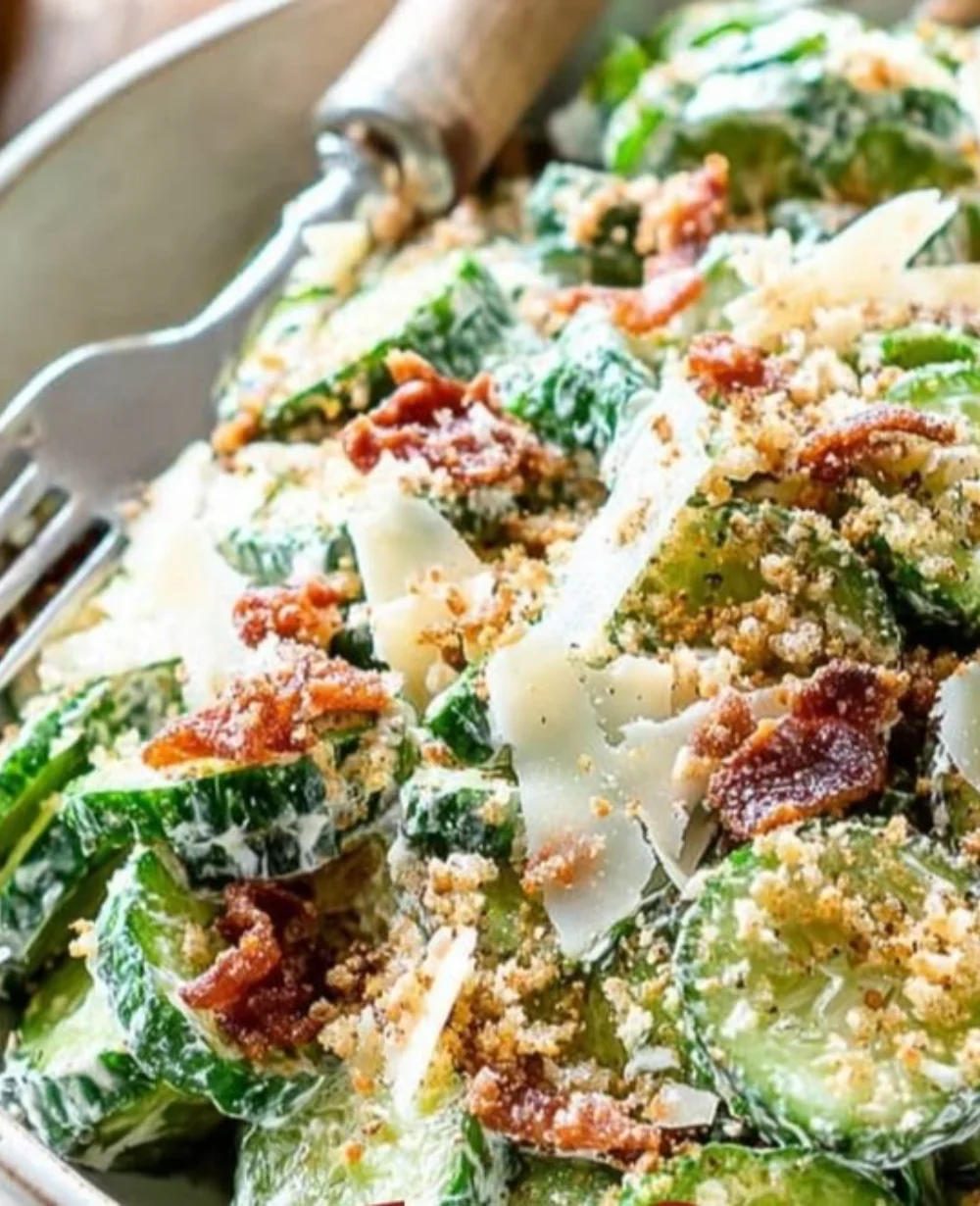 Cucumber Caesar Salad with fresh ingredients and creamy dressing