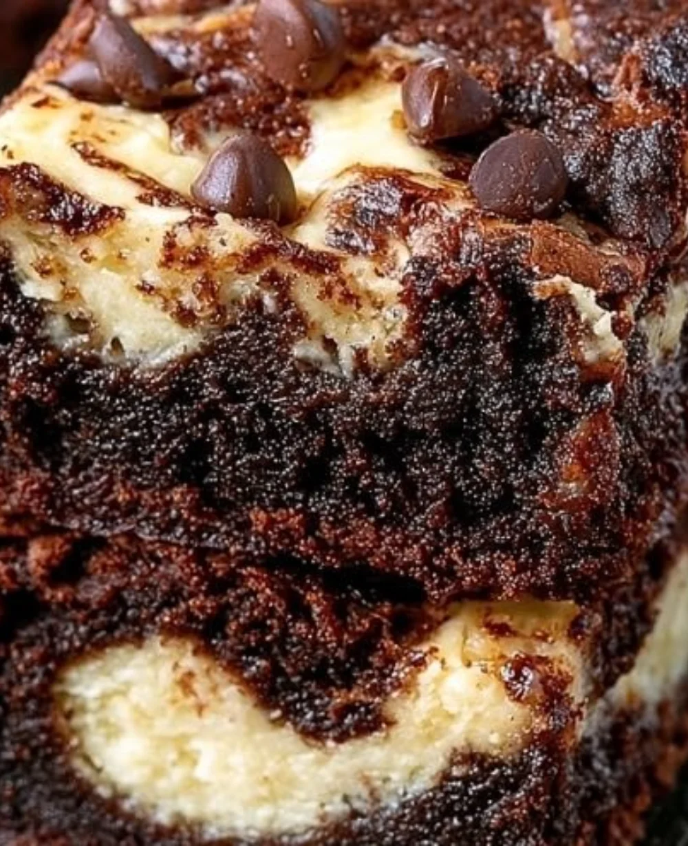 Decadent cheesecake brownies with a velvety swirl of chocolate and cream cheese