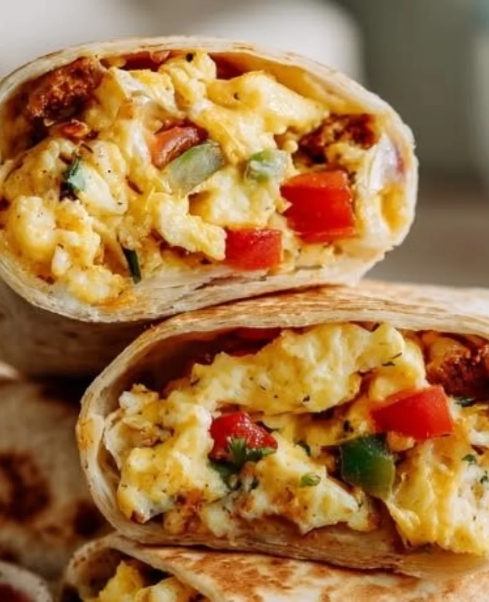 Frozen breakfast burrito ready to be heated and enjoyed.