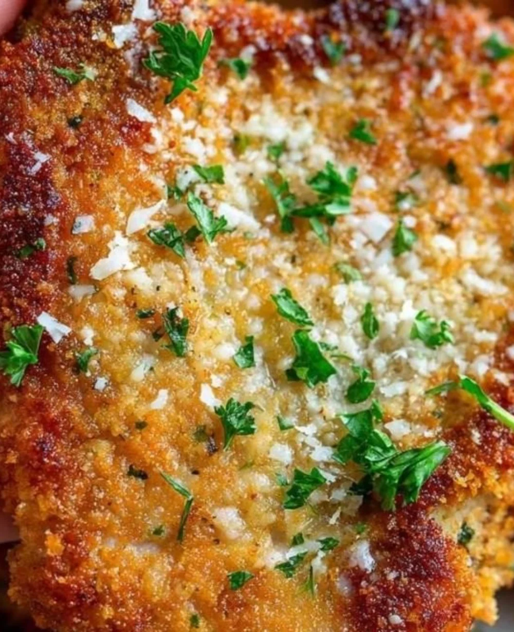 Golden breaded pork chops that are juicy inside and easy to make.