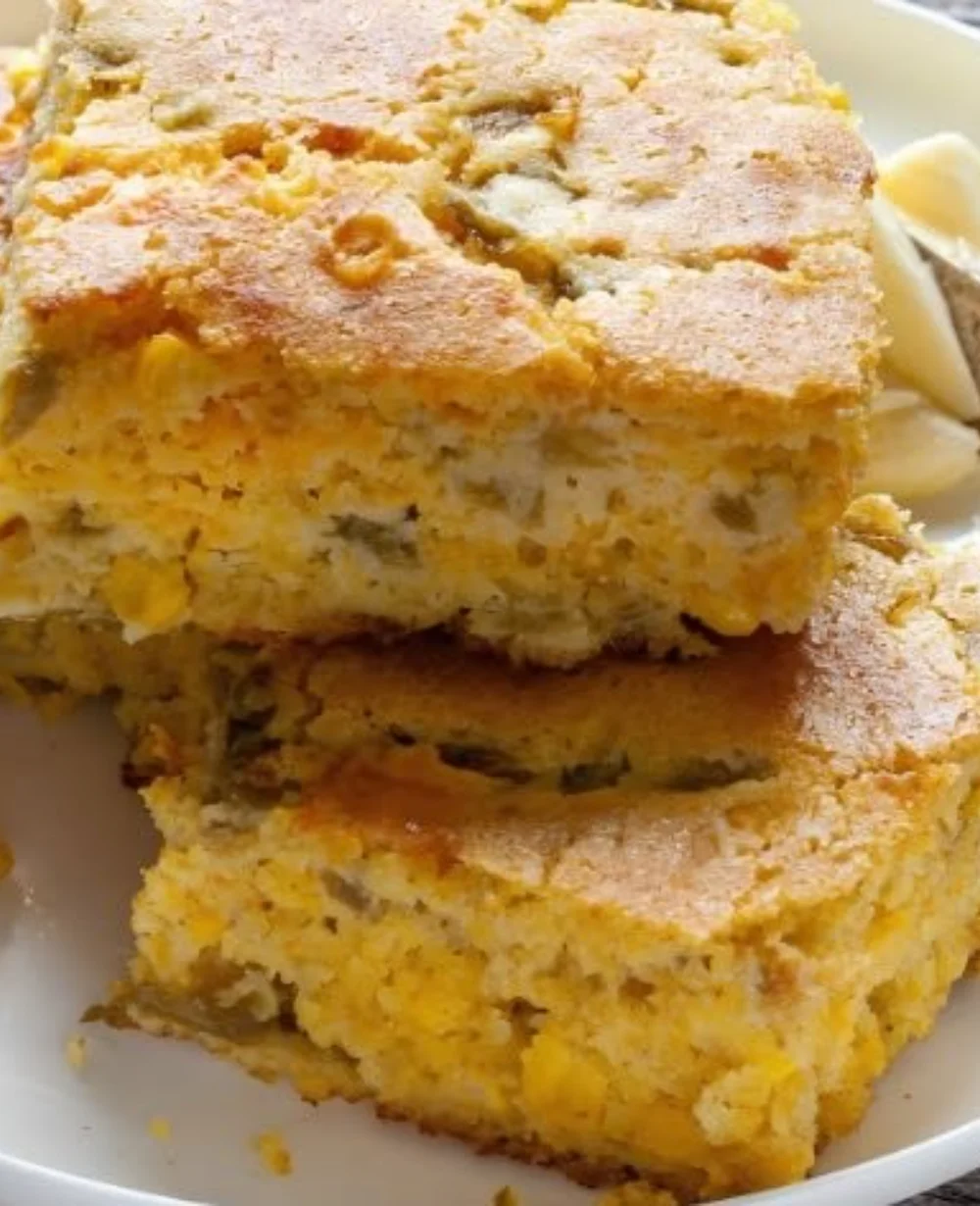 Hatch Chile Cornbread with smoky flavors and vibrant green chiles