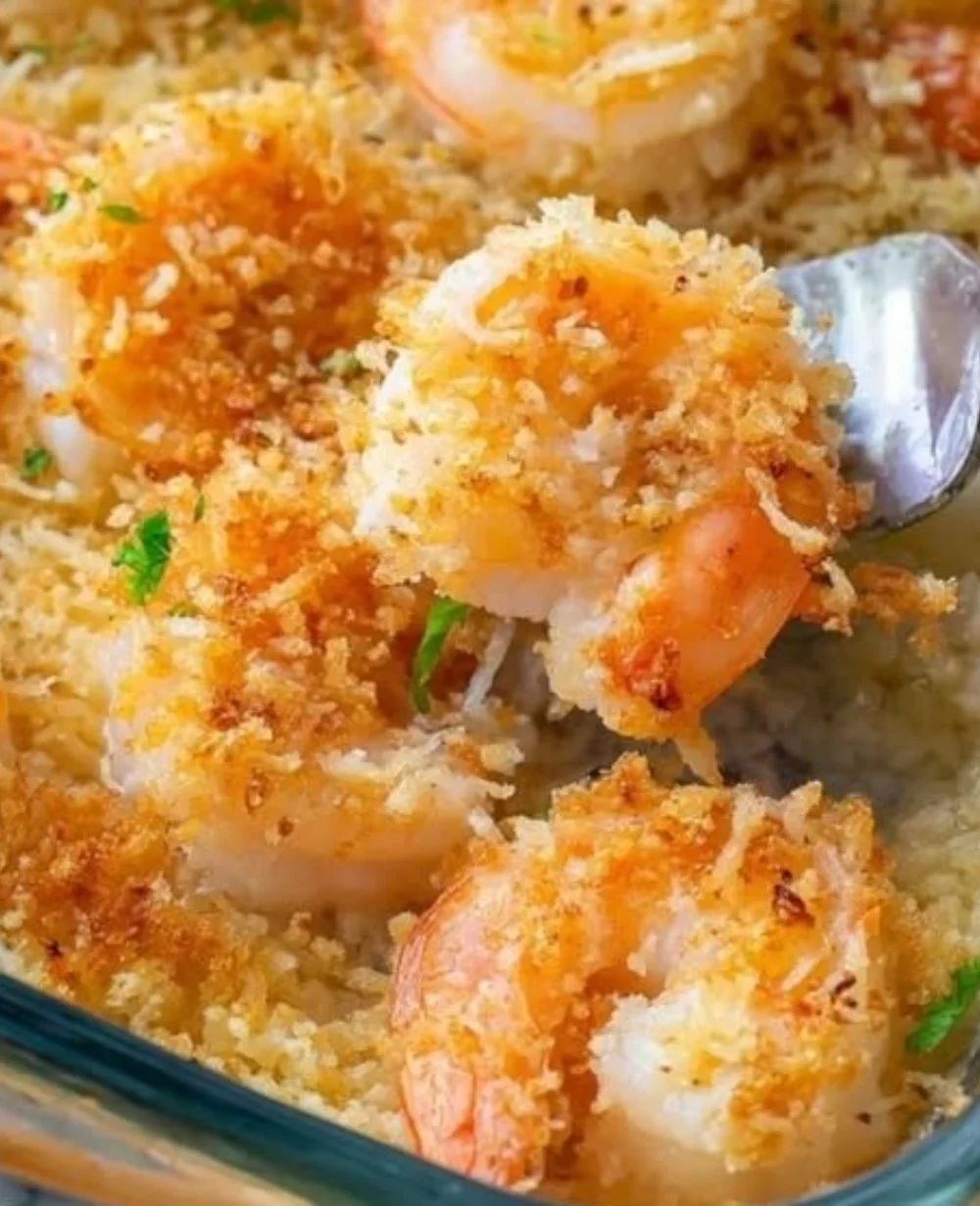 Plate of Magic Crispy Shrimp, golden and crunchy, garnished with herbs.