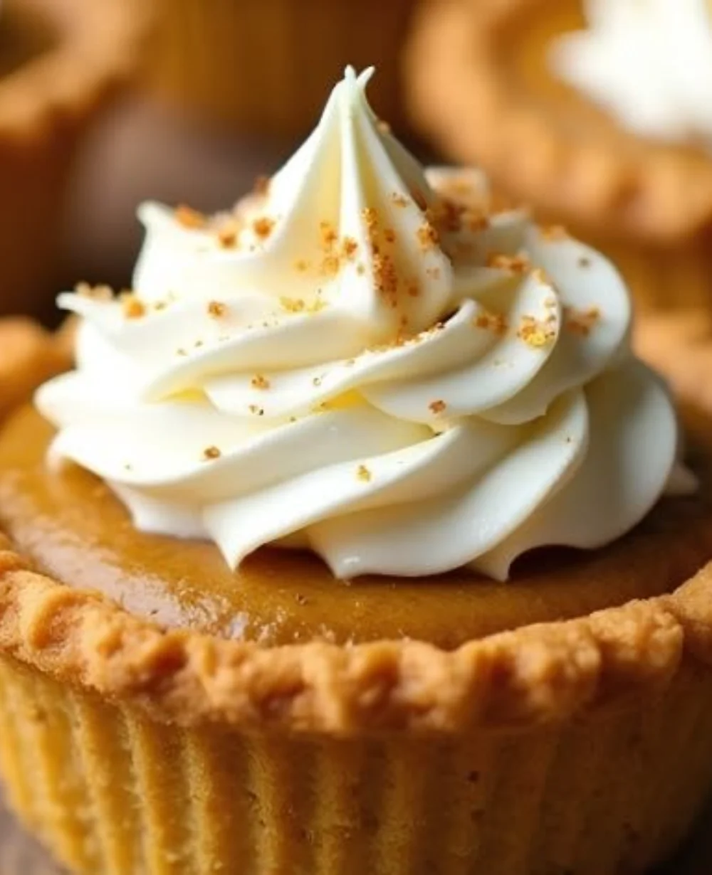 Mini pumpkin pies served on a plate, perfect for fall desserts