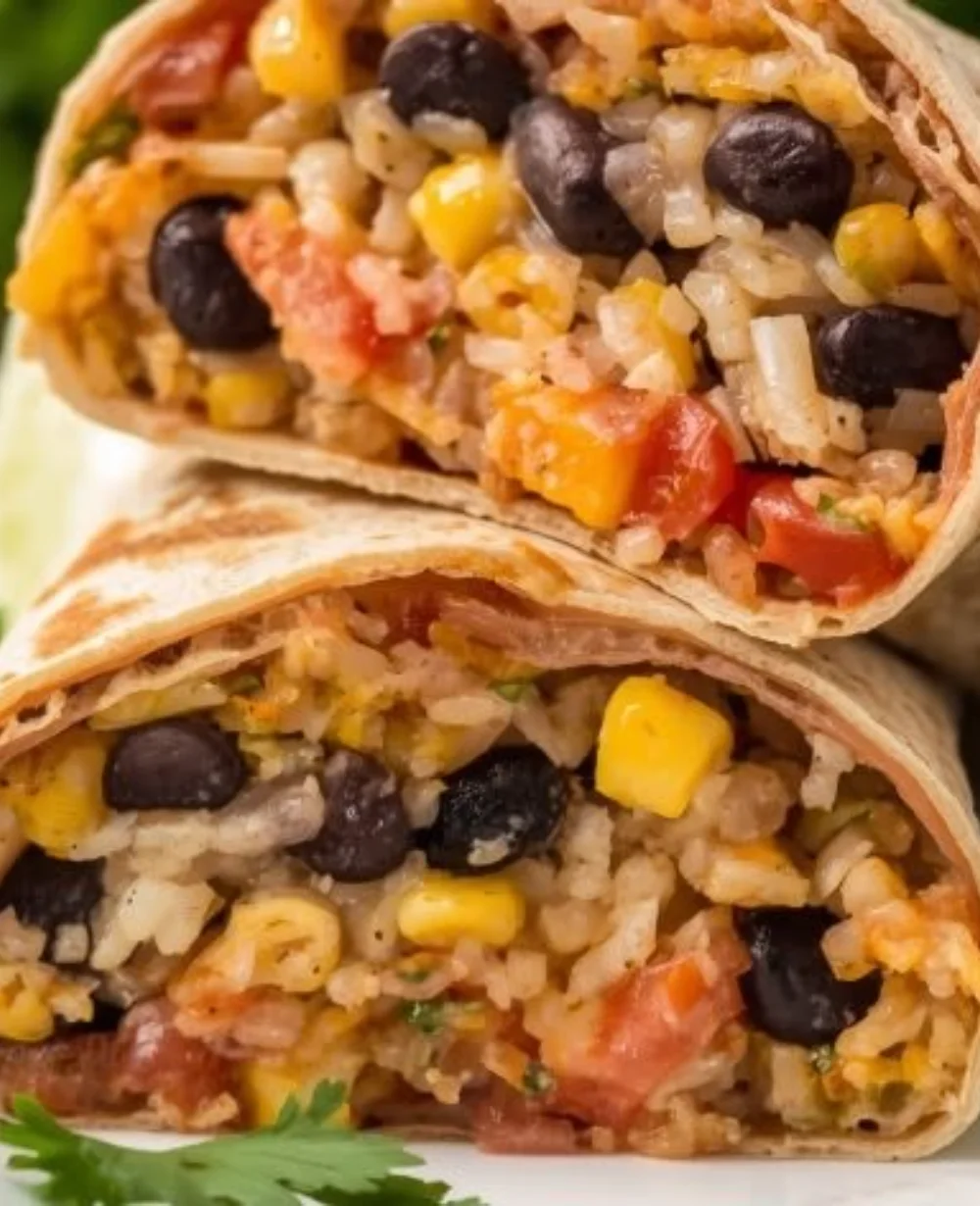 Delicious slow cooker bean burrito served on a plate, perfect for busy weeknights.
